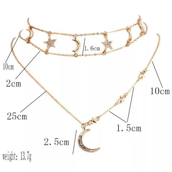 Awesome gold stars and moon choker - Picture 2 of 3